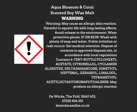 Aqua Blossom & Coral - De Wicks Home Fragrances