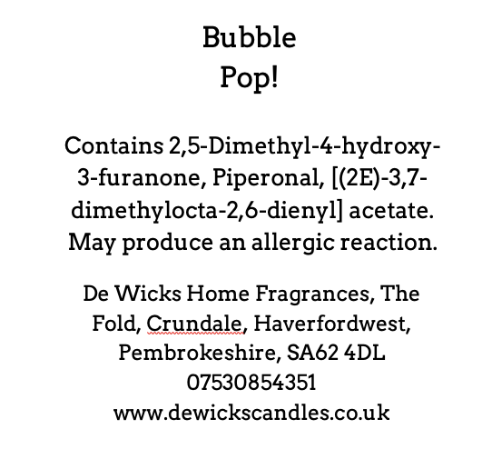 Bubble Pop! - De Wicks Home Fragrances