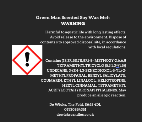 Green Man - De Wicks Home Fragrances