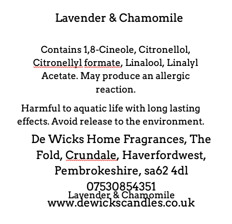 Lavender & Chamomile - De Wicks Home Fragrances