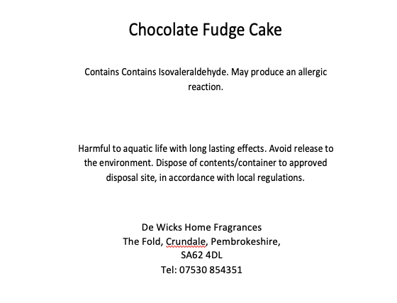 Chocolate Fudge Cake - De Wicks Home Fragrances