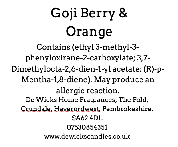 Goji Berry & Orange - De Wicks Home Fragrances