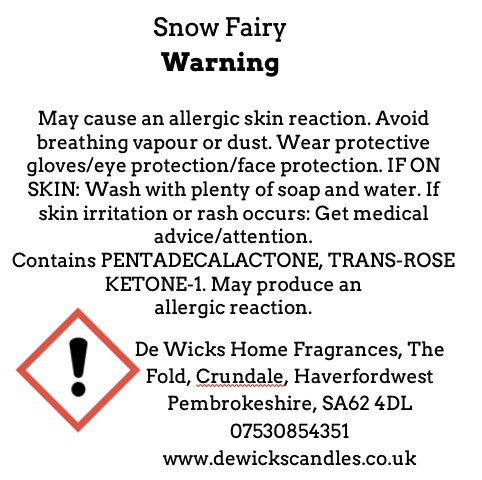Snow Fairy - De Wicks Home Fragrances